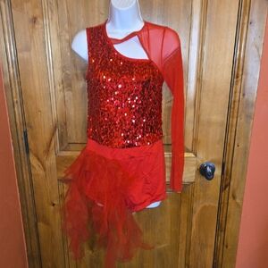 Weissman Red Sequin Performance Outfit